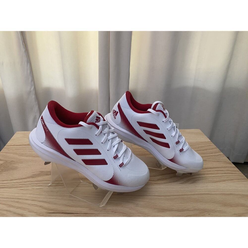 Adidas Pure Hustle 2 Women’s Softball Cleats White/Red Size 8 NWT - Picture 2 of 5